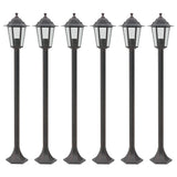 lampe exterieur pied 110 cm set 6 bronze | jardinna