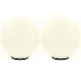 Lampes LED Sphériques Jardin en PMMA Blanc