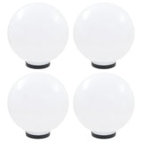 lampes led spheriques jardin pmma blanc 4 1 30 cm | jardinna