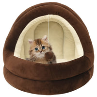 lit chat creme marron 50 x 50 x 45 cm | jardinna