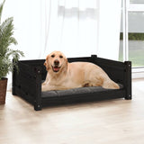 lit chien bois mousse a memoire forme noir 755 x 555 x 28 cm | jardinna