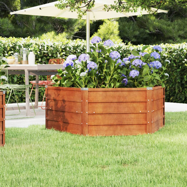 lit sureleve jardin acier corten hexagonal durable esthetique 129 x 129 x 45 cm 1 | jardinna