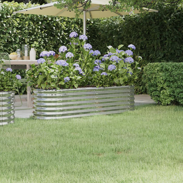 lit sureleve jardin acier enduit poudre exterieur durable argent 152 x 40 x 36 cm 1 | jardinna