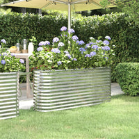 lit sureleve jardin acier enduit poudre exterieur durable argent 152 x 40 x 68 cm 1 | jardinna