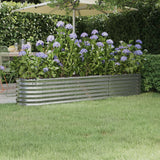 lit sureleve jardin acier enduit poudre exterieur durable argent 224 x 40 x 36 cm 1 | jardinna