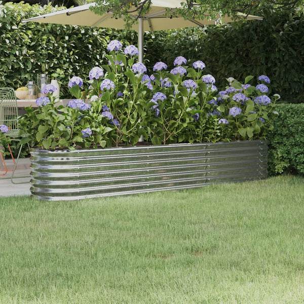 lit sureleve jardin acier enduit poudre exterieur durable argent 224 x 40 x 36 cm 1 | jardinna