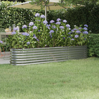 lit sureleve jardin acier enduit poudre exterieur durable argent 224 x 40 x 36 cm 1 | jardinna