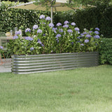 lit sureleve jardin acier enduit poudre exterieur durable argent 224 x 40 x 36 cm 1 | jardinna