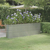 lit sureleve jardin acier enduit poudre exterieur durable argent 224 x 40 x 68 cm 1 | jardinna