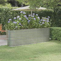 lit sureleve jardin acier enduit poudre exterieur durable argent 224 x 40 x 68 cm 1 | jardinna