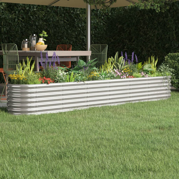 lit sureleve jardin acier enduit poudre exterieur durable argent 260 x 40 x 36 cm 1 | jardinna