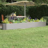 lit sureleve jardin acier enduit poudre exterieur durable argent 332 x 40 x 36 cm 1 | jardinna