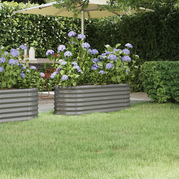 lit sureleve jardin acier enduit poudre exterieur durable gris 114 x 40 x 36 cm 1 | jardinna