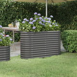 lit sureleve jardin acier enduit poudre exterieur durable gris 114 x 40 x 68 cm 1 | jardinna