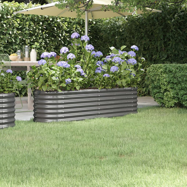 lit sureleve jardin acier enduit poudre exterieur durable gris 152 x 40 x 36 cm 1 | jardinna