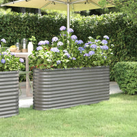 lit sureleve jardin acier enduit poudre exterieur durable gris 152 x 40 x 68 cm 1 | jardinna
