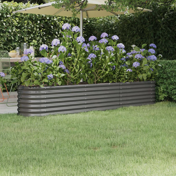 lit sureleve jardin acier enduit poudre exterieur durable gris 224 x 40 x 36 cm 1 | jardinna
