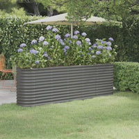 lit sureleve jardin acier enduit poudre exterieur durable gris 224 x 40 x 68 cm 1 | jardinna