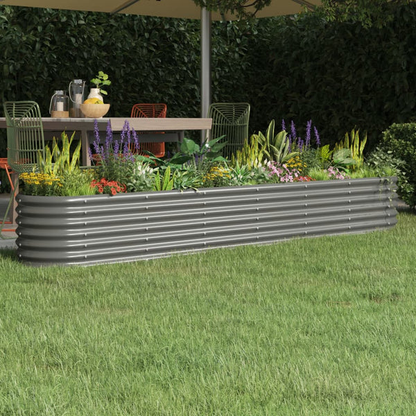 lit sureleve jardin acier enduit poudre exterieur durable gris 260 x 40 x 36 cm 1 | jardinna