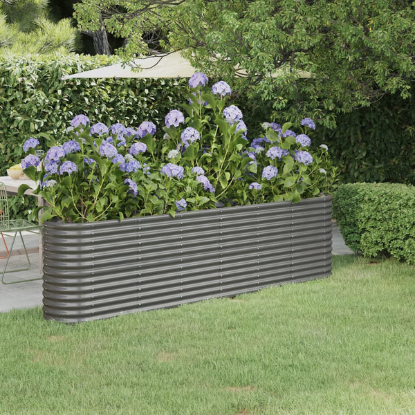 lit sureleve jardin acier enduit poudre exterieur durable gris 260 x 40 x 68 cm 1 | jardinna