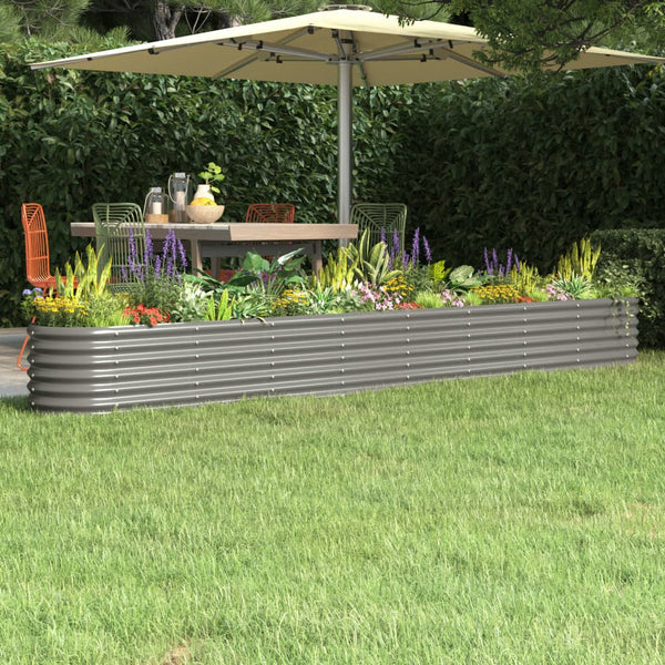 lit sureleve jardin acier enduit poudre exterieur durable gris 332 x 40 x 36 cm 1 | jardinna