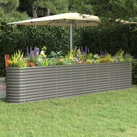 lit sureleve jardin acier enduit poudre exterieur durable gris 332 x 40 x 68 cm 1 | jardinna