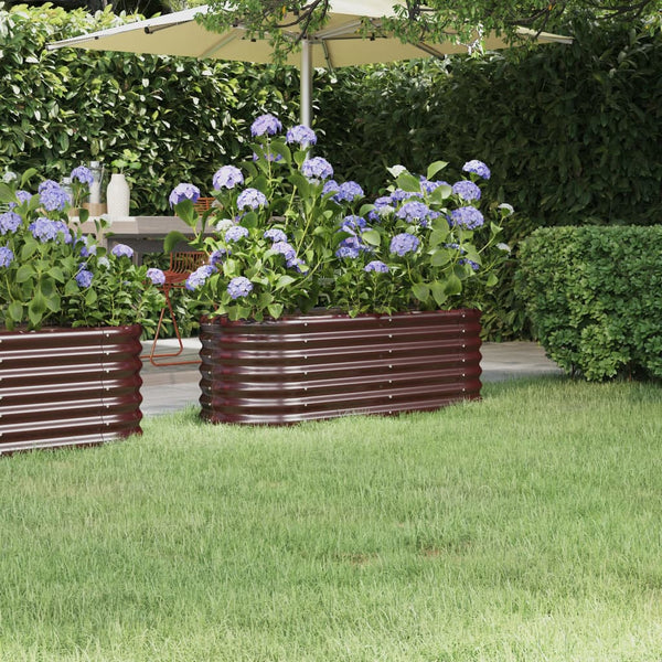 lit sureleve jardin acier enduit poudre exterieur durable marron 114 x 40 x 36 cm 1 | jardinna