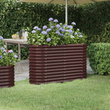 lit sureleve jardin acier enduit poudre exterieur durable marron 114 x 40 x 68 cm 1 | jardinna