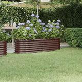 lit sureleve jardin acier enduit poudre exterieur durable marron 152 x 40 x 36 cm 1 | jardinna