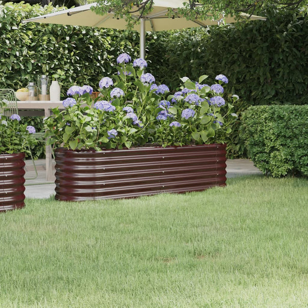 lit sureleve jardin acier enduit poudre exterieur durable marron 152 x 40 x 36 cm 1 | jardinna