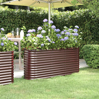 lit sureleve jardin acier enduit poudre exterieur durable marron 152 x 40 x 68 cm 1 | jardinna