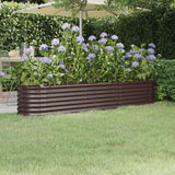 lit sureleve jardin acier enduit poudre exterieur durable marron 224 x 40 x 36 cm 1 | jardinna