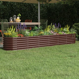 lit sureleve jardin acier enduit poudre exterieur durable marron 260 x 40 x 36 cm 1 | jardinna
