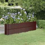 lit sureleve jardin acier enduit poudre exterieur durable marron 260 x 40 x 68 cm 1 | jardinna