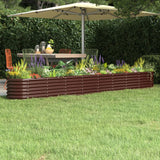lit sureleve jardin acier enduit poudre exterieur durable marron 332 x 40 x 36 cm 1 | jardinna