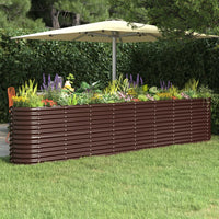 lit sureleve jardin acier enduit poudre exterieur durable marron 332 x 40 x 68 cm 1 | jardinna