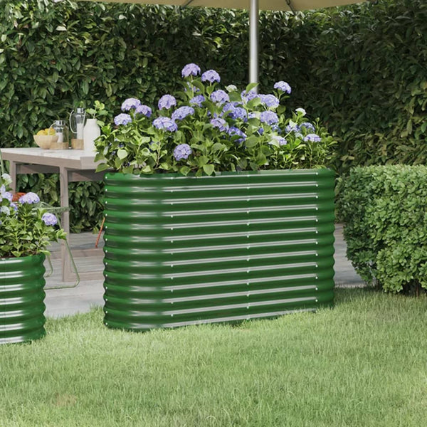 lit sureleve jardin acier enduit poudre exterieur durable vert 114 x 40 x 68 cm 1 | jardinna