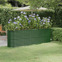 lit sureleve jardin acier enduit poudre exterieur durable vert 224 x 40 x 68 cm 1 | jardinna
