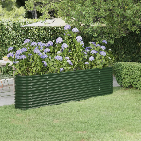 lit sureleve jardin acier enduit poudre exterieur durable vert 260 x 40 x 68 cm 1 | jardinna