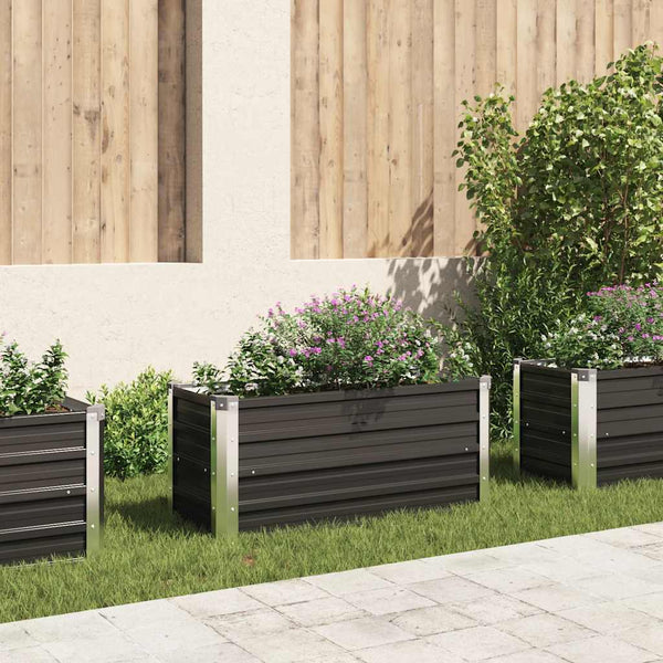 lit sureleve jardin acier galvanise anthracite multifonctionnel 100 x 40 x 45 cm 74fy | jardinna