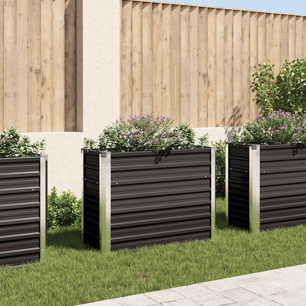 lit sureleve jardin acier galvanise anthracite multifonctionnel 100 x 40 x 77 cm 00mu | jardinna