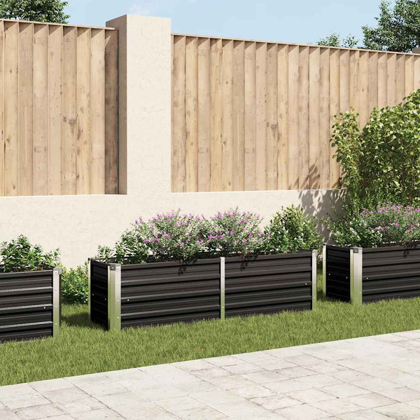 lit sureleve jardin acier galvanise anthracite multifonctionnel 160 x 40 x 45 cm 63xr | jardinna