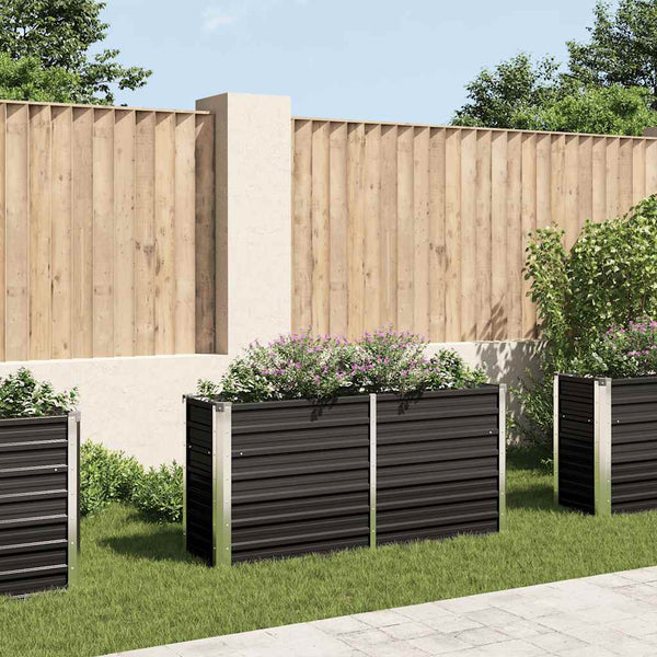 lit sureleve jardin acier galvanise anthracite multifonctionnel 160 x 40 x 77 cm 11kw | jardinna
