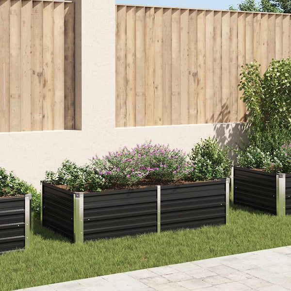 lit sureleve jardin acier galvanise anthracite multifonctionnel 160 x 80 x 45 cm 32vl | jardinna