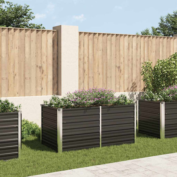 lit sureleve jardin acier galvanise anthracite multifonctionnel 160 x 80 x 77 cm 91wb | jardinna