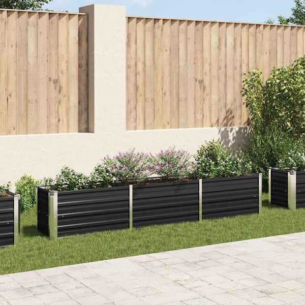 lit sureleve jardin acier galvanise anthracite multifonctionnel 240 x 40 x 45 cm 30uf | jardinna