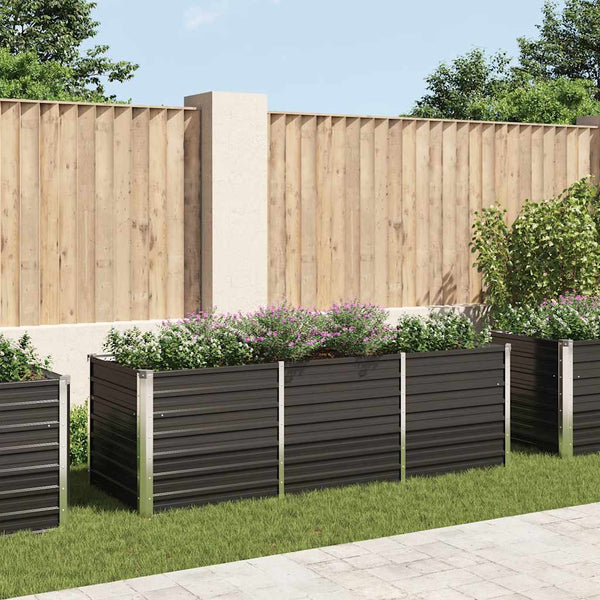 lit sureleve jardin acier galvanise anthracite multifonctionnel 240 x 80 x 77 cm 61fg | jardinna