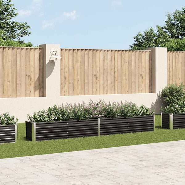 lit sureleve jardin acier galvanise anthracite multifonctionnel 320 x 40 x 45 cm 44lu | jardinna