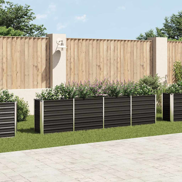 lit sureleve jardin acier galvanise anthracite multifonctionnel 320 x 40 x 77 cm 52tp | jardinna