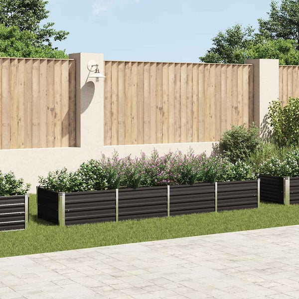 lit sureleve jardin acier galvanise anthracite multifonctionnel 320 x 80 x 45 cm 11qd | jardinna